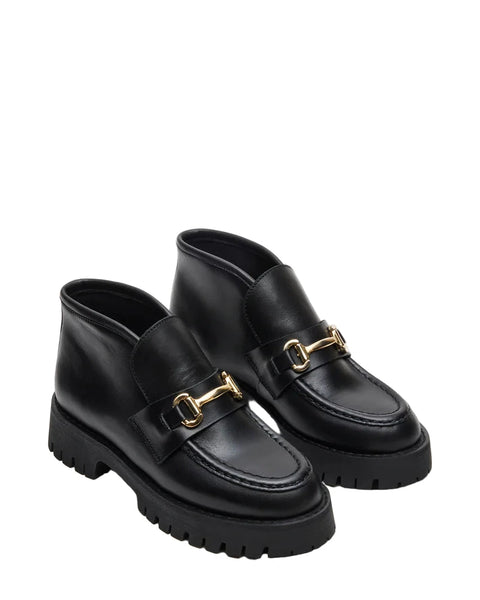 סטיב מאד - נעלי מוקסין גבוהות לנשים LEON בשחור