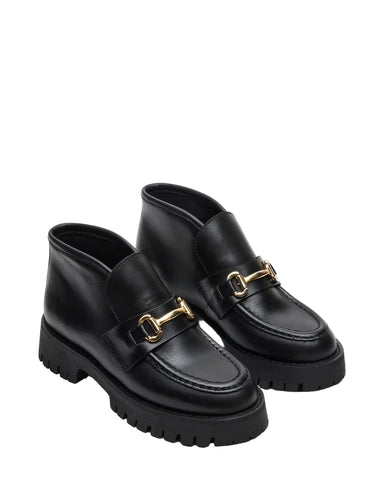 נעלי מוקסין גבוהות לנשים LEON בשחור