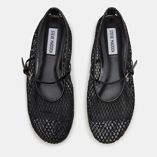 סטיב מאד - נעלי סירה שטוחות MAGS בשחור רשת