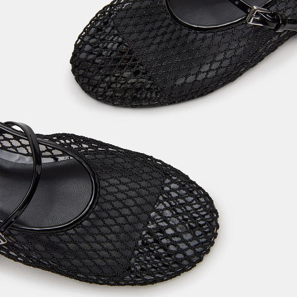 סטיב מאד - נעלי סירה שטוחות MAGS בשחור רשת