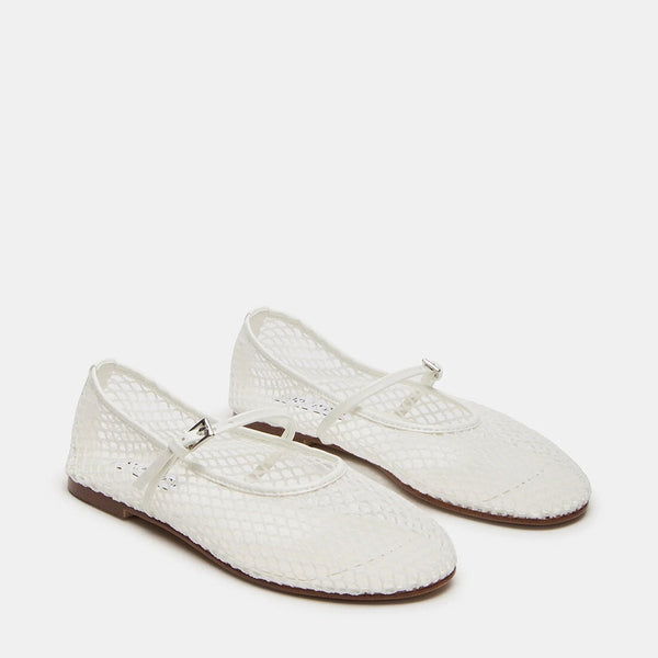 סטיב מאד - נעלי סירה שטוחות MAGS בלבן רשת