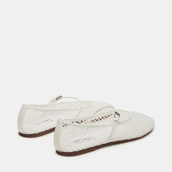 סטיב מאד - נעלי סירה שטוחות MAGS בלבן רשת