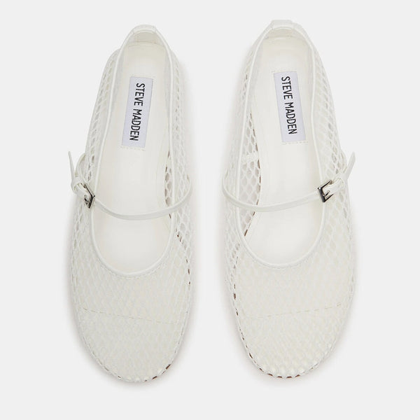 סטיב מאד - נעלי סירה שטוחות MAGS בלבן רשת