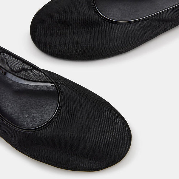 סטיב מאד - נעלי סירה שטוחות MEADOW-M בשחור שקוף