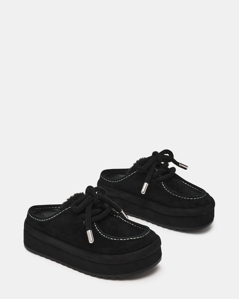 סטיב מאד - כפכפי מוקסין לנשים MELVILLE בשחור