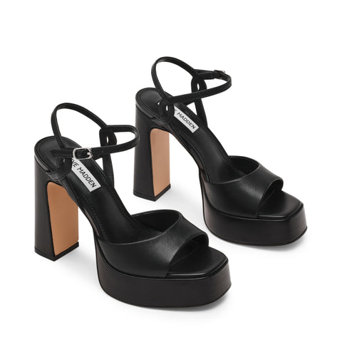סנדלי עקב פלטפורמה מעור MILIANA בשחור