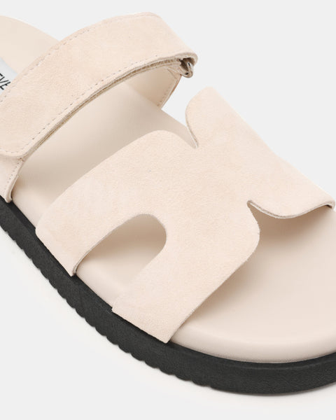 סטיב מאד - כפכפי סלייד זמש לנשים MISSILE בלבן