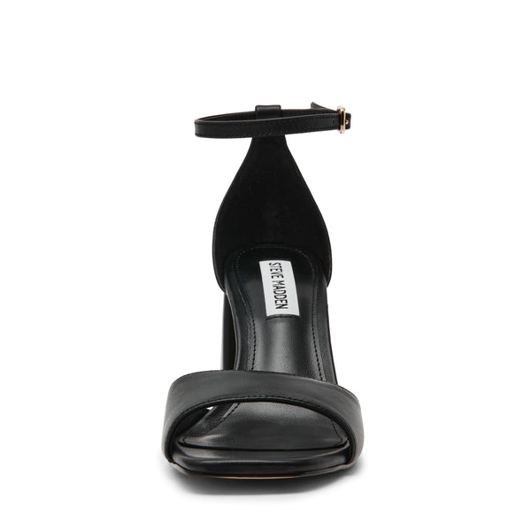 סטיב מאד - סנדלי עקב עור MISSTY בשחור