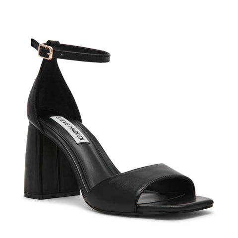 סנדלי עקב עור MISSTY בשחור