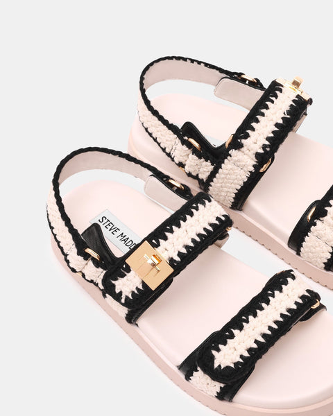סטיב מאד - סנדלים לנשים MONA-M בקרם שחור
