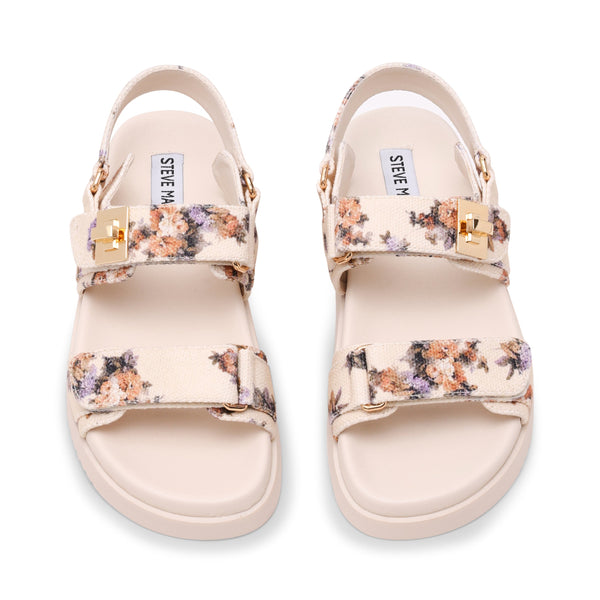 סטיב מאד - סנדלים לנשים MONA בגוון קרם פרחוני