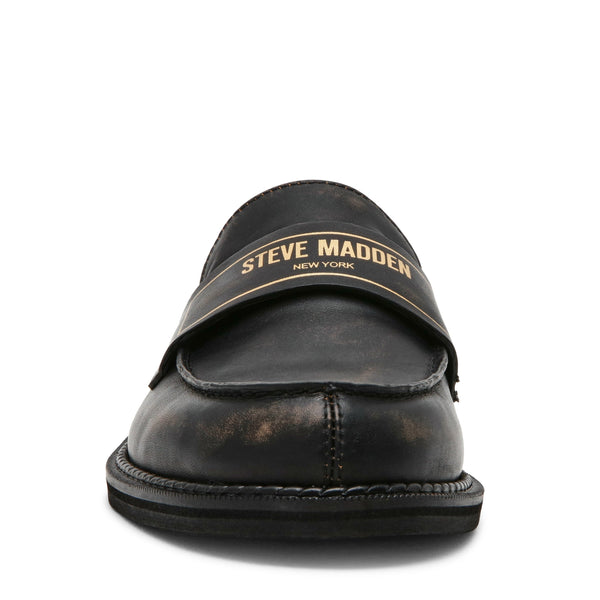 סטיב מאד - כפכפי מיולז מעור לנשים MOXXIE בשחור