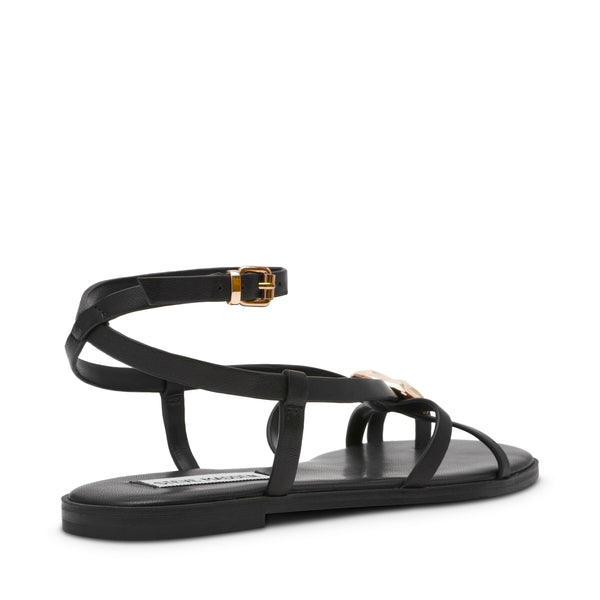 סטיב מאד - סנדלים שטוחים מעור לנשים NAPA-VALLEY בשחור