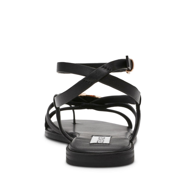 סטיב מאד - סנדלים שטוחים מעור לנשים NAPA-VALLEY בשחור