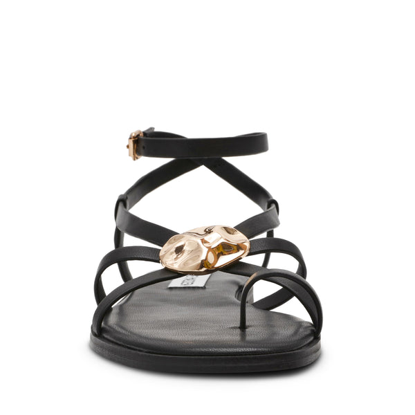 סטיב מאד - סנדלים שטוחים מעור לנשים NAPA-VALLEY בשחור