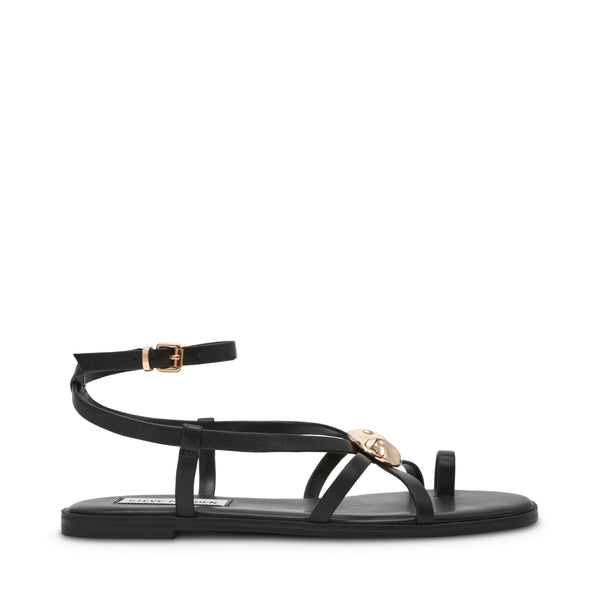 סטיב מאד - סנדלים שטוחים מעור לנשים NAPA-VALLEY בשחור