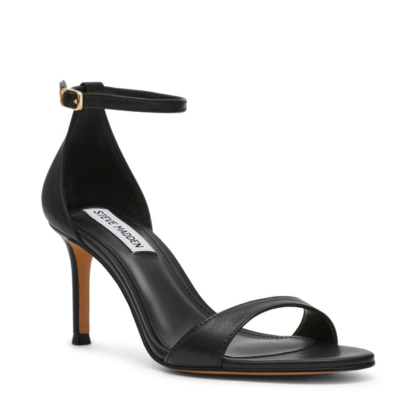 סטיב מאד - סנדלי עקב מעור NEVINA בשחור