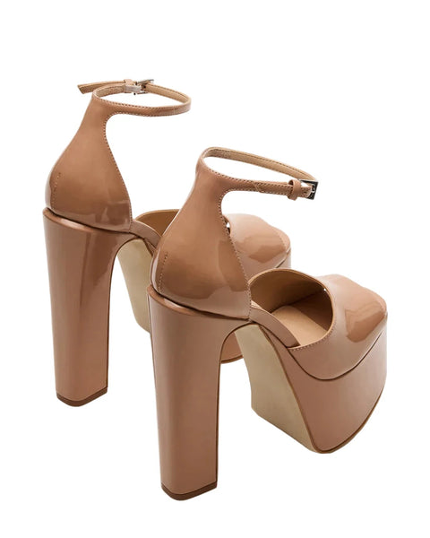 סטיב מאד - סנדלי עקב פלטפורמה NIGHTFALL בגוון פודרה