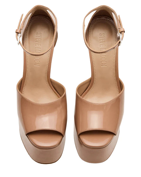 סטיב מאד - סנדלי עקב פלטפורמה NIGHTFALL בגוון פודרה