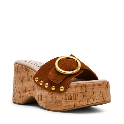 כפכפי פלטפורמה זמש PEDESTAL בקאמל