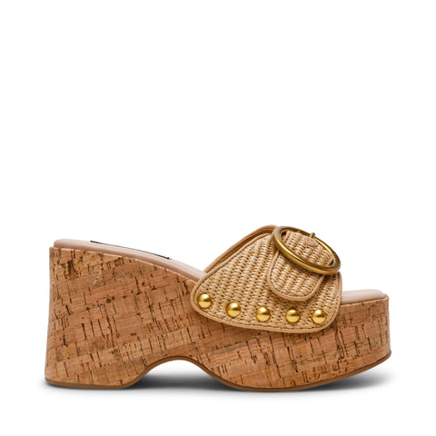 כפכפי פלטפורמה PEDESTAL בגוון טבעי