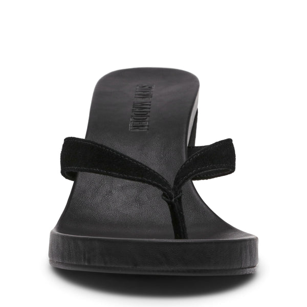 סטיב מאד - כפכפי אצבע פלטפורמה זמש PLAYING בשחור