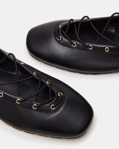 סטיב מאד - נעלי בלירנה מעור POINTE בשחור