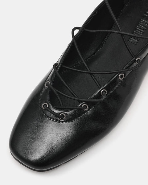 סטיב מאד - נעלי בלירנה מעור POINTE בשחור