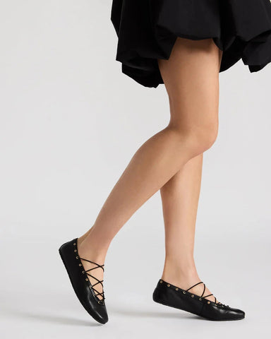 נעלי בלירנה מעור POINTE בשחור