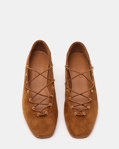 סטיב מאד - נעלי בלרינה מזמש POINTE בקאמל