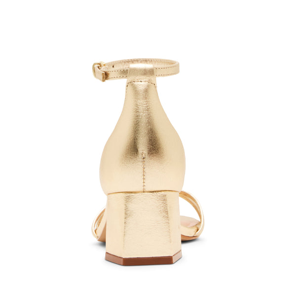 סטיב מאד - סנדלי עקב בינוני מעור RAE בזהב