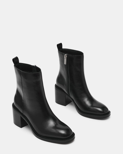 סטיב מאד - מגפוני עקב מעור SLENDER בשחור