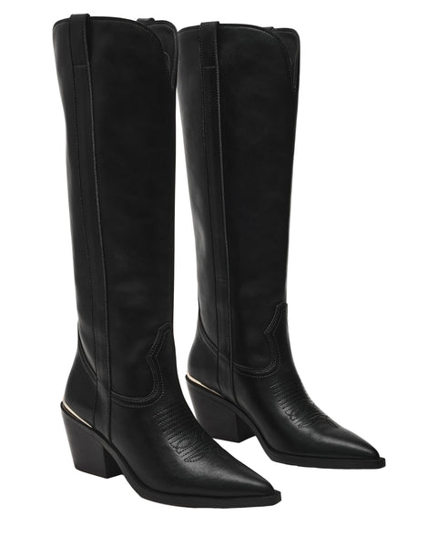 סטיב מאד - מגפי בוקרים מזמש לנשים SPIRAL בשחור