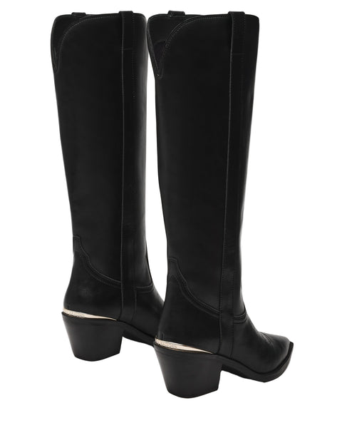 סטיב מאד - מגפי בוקרים מזמש לנשים SPIRAL בשחור