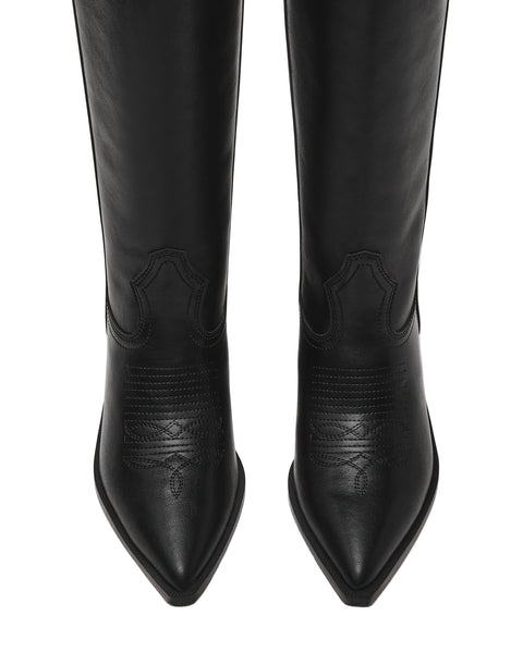 סטיב מאד - מגפי בוקרים מזמש לנשים SPIRAL בשחור