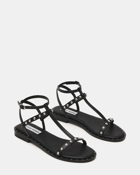 סטיב מאד - סנדלים שטוחים מעור לנשים TAHLIA בשחור