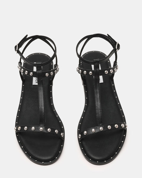 סטיב מאד - סנדלים שטוחים מעור לנשים TAHLIA בשחור