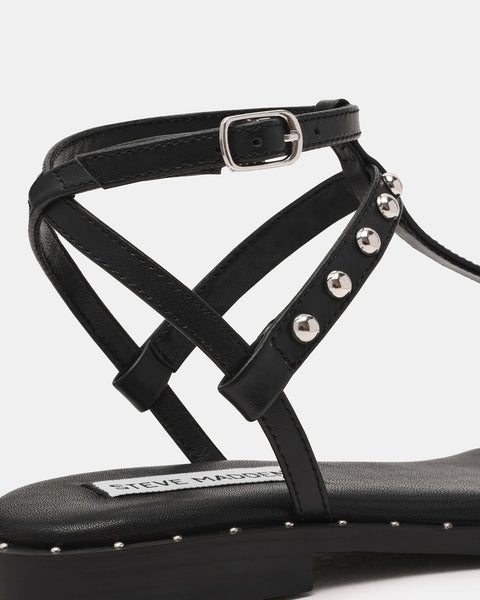 סטיב מאד - סנדלים שטוחים מעור לנשים TAHLIA בשחור