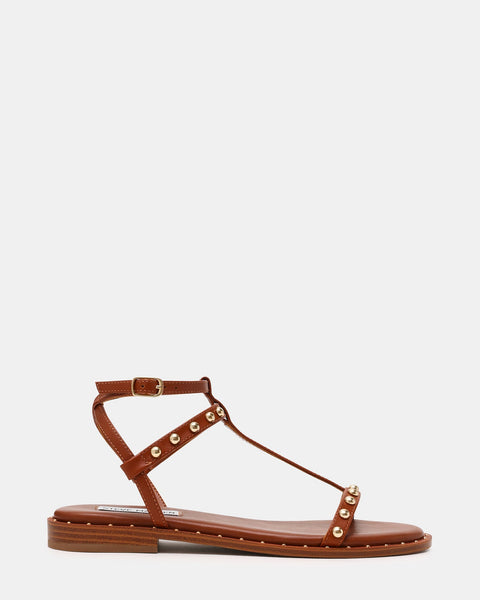 סטיב מאד - סנדלים שטוחים מעור לנשים TAHLIA בקאמל