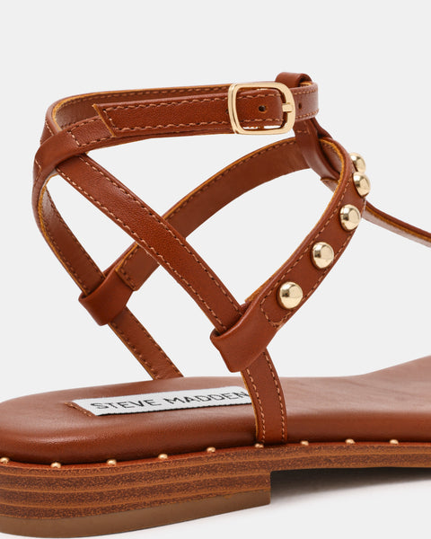 סטיב מאד - סנדלים שטוחים מעור לנשים TAHLIA בקאמל