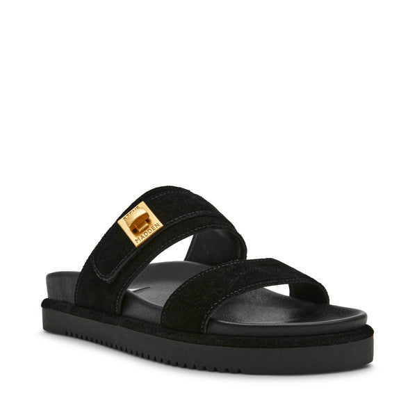 סטיב מאד - כפכפים שטוחים מזמש לנשים TAKE-TWO בשחור