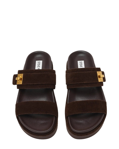 סטיב מאד - כפכפים שטוחים מזמש לנשים TAKE-TWO בחום