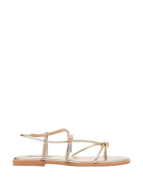 סטיב מאד - סנדלים שטוחים לנשים TIKI-R בזהב משובץ