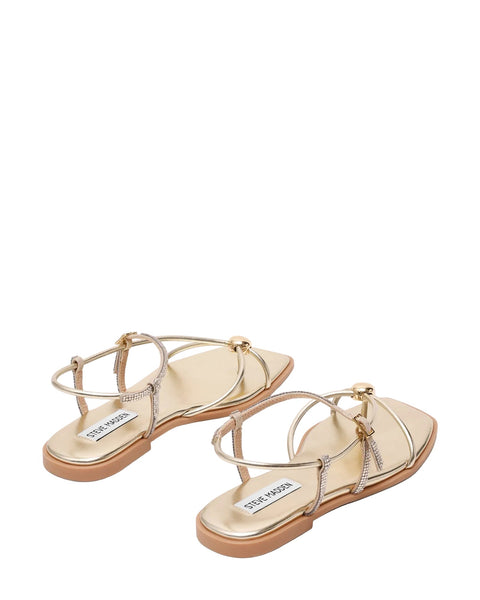 סטיב מאד - סנדלים שטוחים לנשים TIKI-R בזהב משובץ