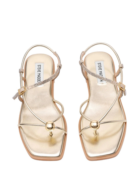 סטיב מאד - סנדלים שטוחים לנשים TIKI-R בזהב משובץ