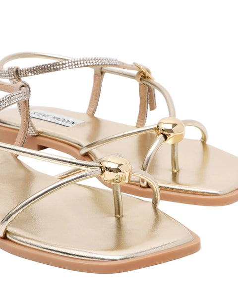 סטיב מאד - סנדלים שטוחים לנשים TIKI-R בזהב משובץ