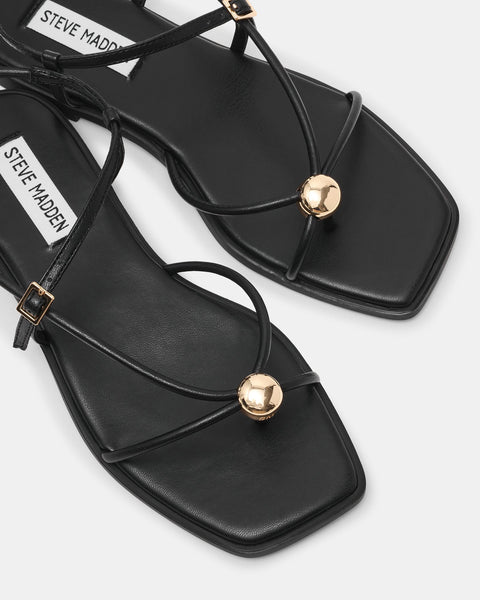 סטיב מאד - סנדלים שטוחים לנשים TIKI בשחור