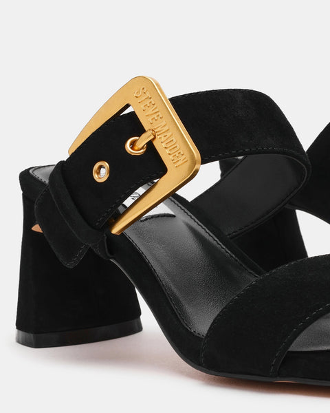 סטיב מאד - כפכפי עקב זמש TORIANN בשחור