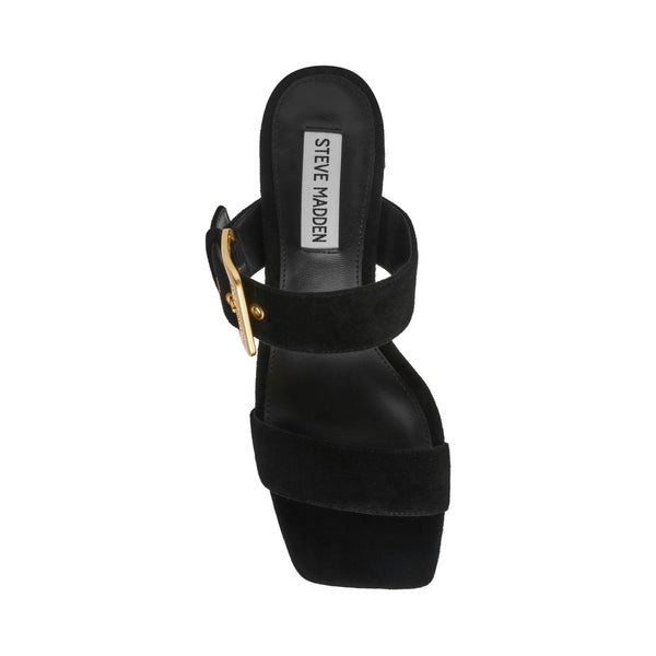 סטיב מאד - כפכפי עקב זמש TORIANN בשחור