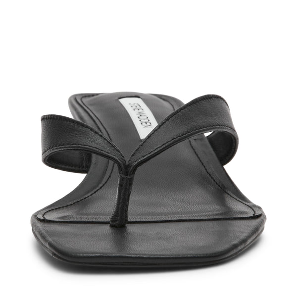 סטיב מאד - כפכפי אצבע עקב מעור TRACIE בשחור